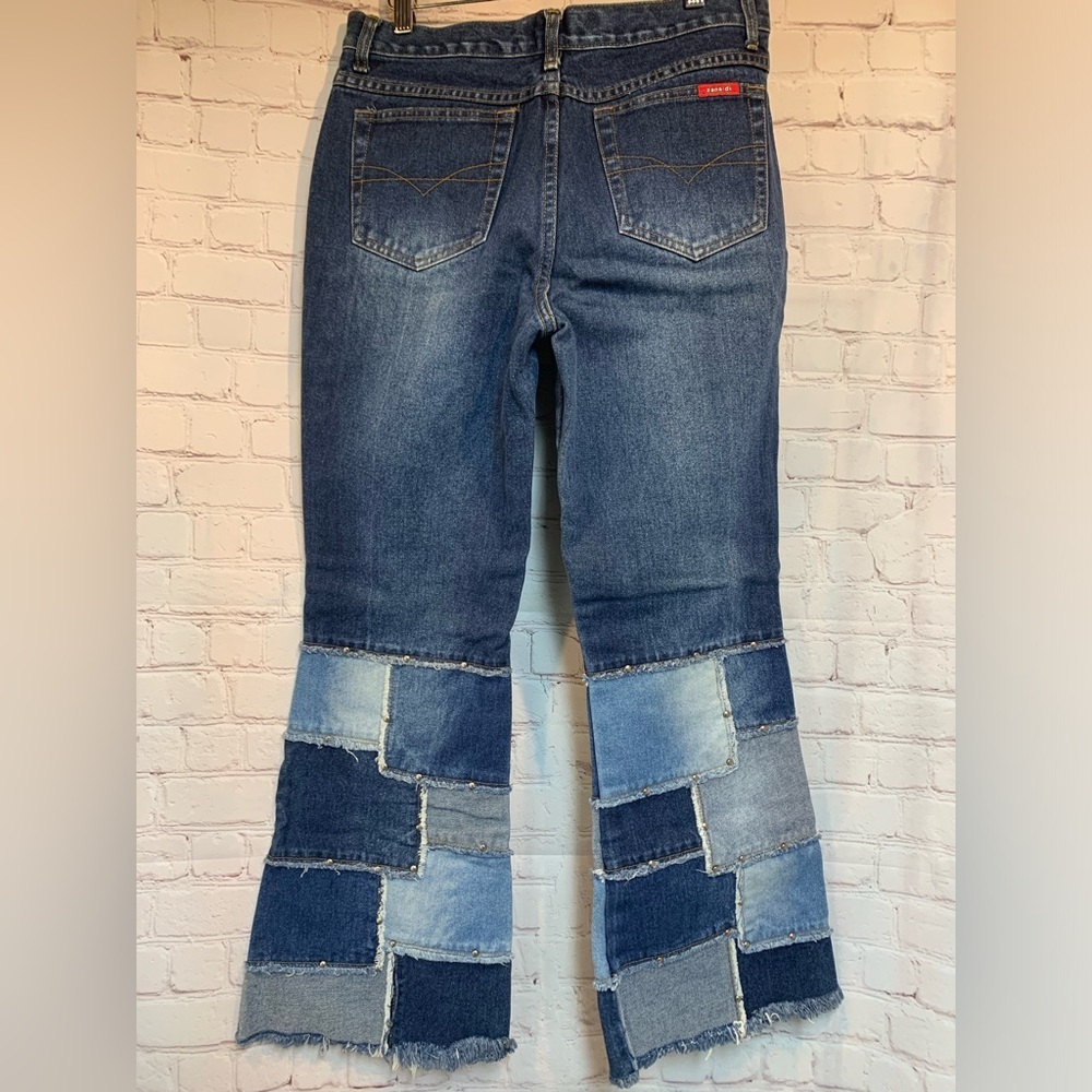 Vintage Zana Di Patch Wide Leg Jeans Size 11 32” - Picture 7 of 7